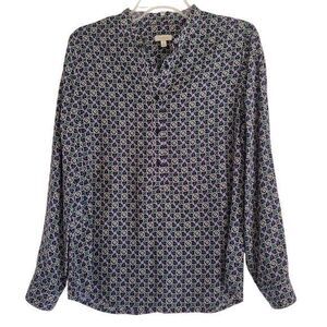 Talbots‎ Top Popover Womens Small Oversized Tencel Lyocell Blend Artsy Floral